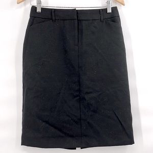 J crew black wool skirt size 2 academia librarian career office twee